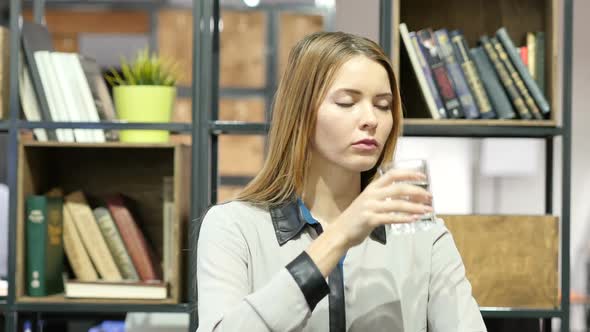Drinking Water, Woman, Indoor