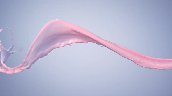 Milky pink liquid splash, Slow Motion