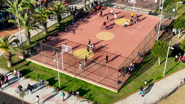 Basketball court Aerial View