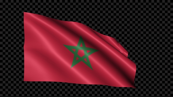 Morocco Flag Blowing In The Wind