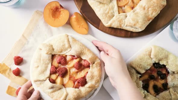 Variety of peach galletes made with fresh local peaches.