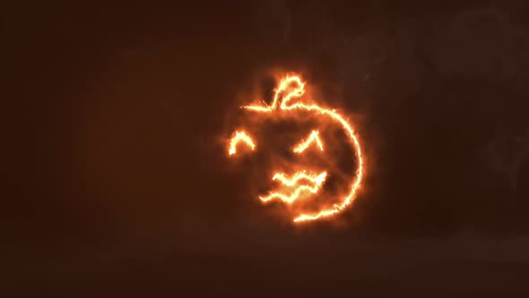 Halloween pumpkin on fire