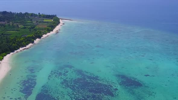 Aerial view panorama of coastline beach by clear sea and sand background