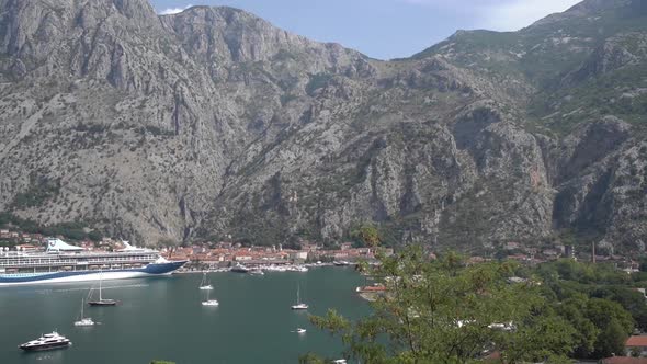 View of the Mountains the Sea and the Old Town of Kotor