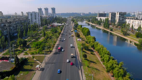 Top View Flying Over Kyiv