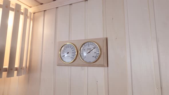 Thermometer and Hygrometer in the Sauna