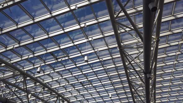 Modern Glass Roof of the Building Through Which