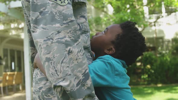 Soldier with his son