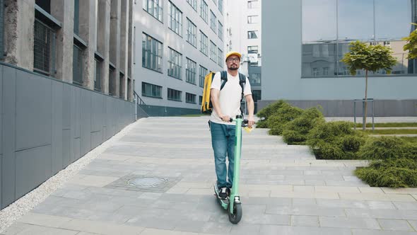 Portrait Courier Delivering Restaurant Order