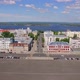 Large City Square and Roads to Volga River in Samara City Aerial View - VideoHive Item for Sale