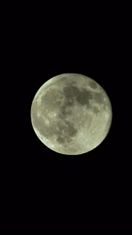 Vertical Video of the Full Moon in the Night Sky