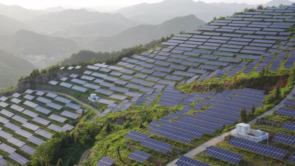 Solar power station in montain