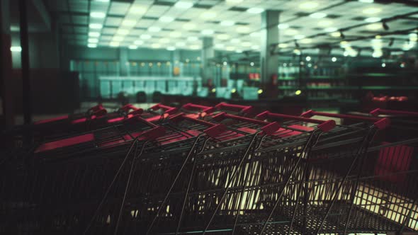 Empty Closed Supermarket Due Covid19 Coronavirus Epidemic