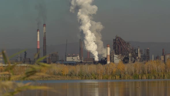 Air pollution from chimneys of an industrial plant