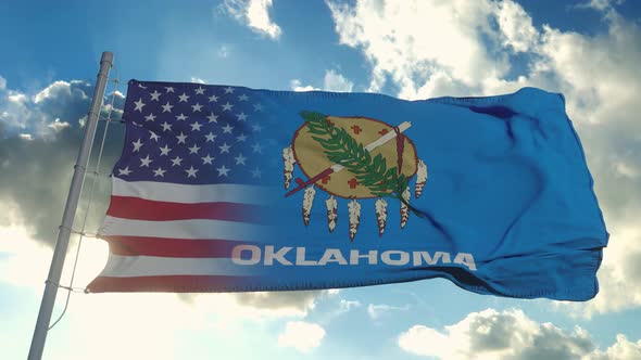 Flag of USA and Oklahoma State