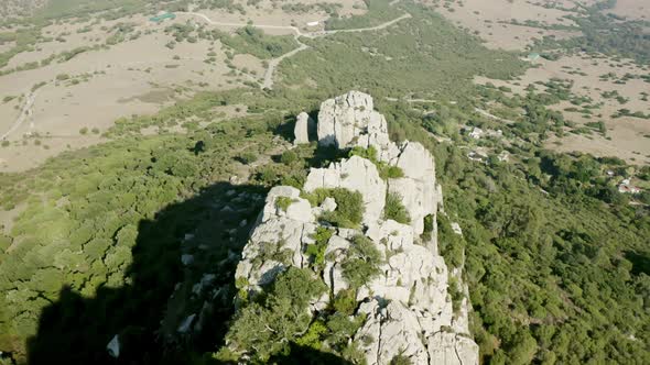 Above view of risky edge of climbing spot