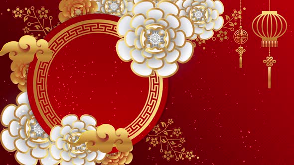 Chinese Theme Background With Glitter