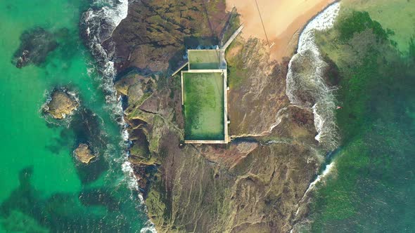 Mona Vale Australian Rock Pool at Sea Side Sydney Northern Beaches