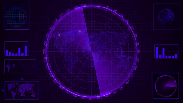 Searching Purple Color Radar Hud Screen Animation