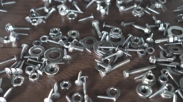 View Bolts Nuts Screws on the Table