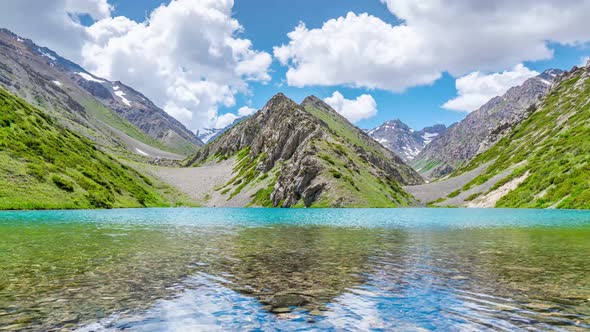 Beautiful turquoise alpine lake