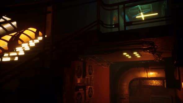 Sci Fi Futuristic Interior with Neon Lights alt