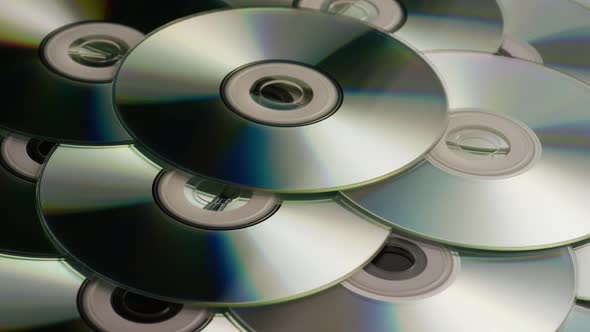 Rotating shot of compact discs - CDs 038