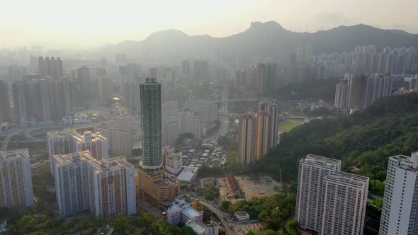 Top view of Hong Kong city