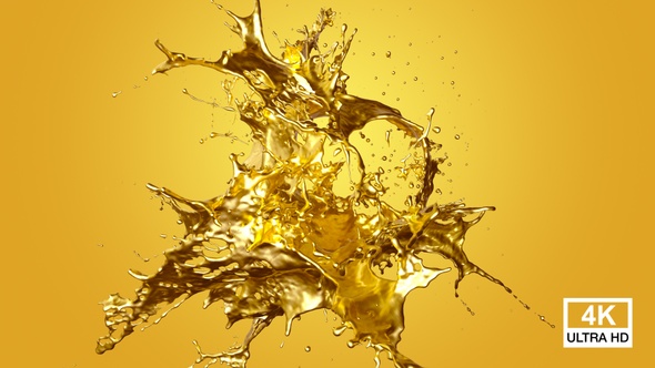 Abstract Liquid Gold Splash 4K alt