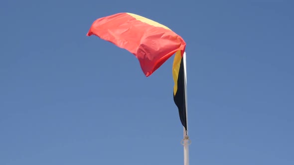 Shiny Belgian national symbol fabric slow-mo 1920X1080 HD footage - Slow motion Belgium flag against