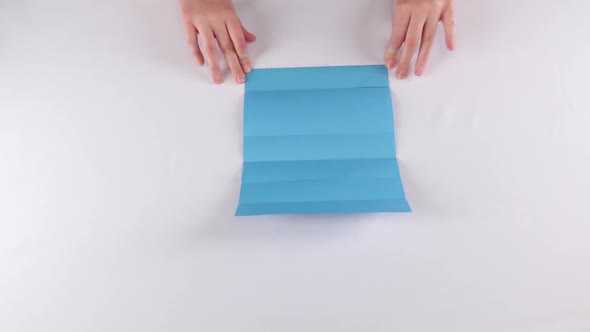 Origami Fan Paper. White. Time Lapse