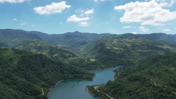 Aerial Lake and Clouds Hyperlapse