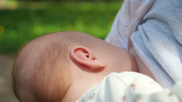 Little Breastfed Baby Has Easy Breakfast in Green Park