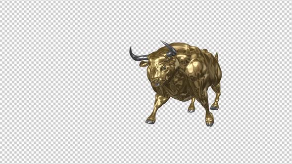 Running Bull - Gold and Silver - Transparent Transition