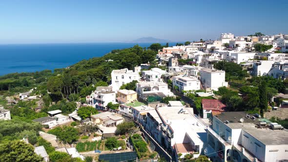 Aerial View of Anacapri Town and Homes in Summer Season Capri  Italy