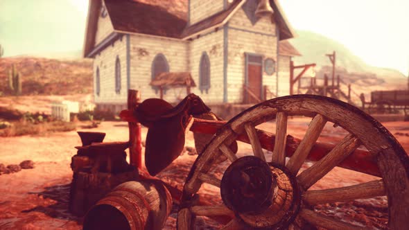 Old American Wild Western Style Town alt