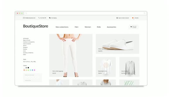 Blank browser with fashion site responsive web design mockup