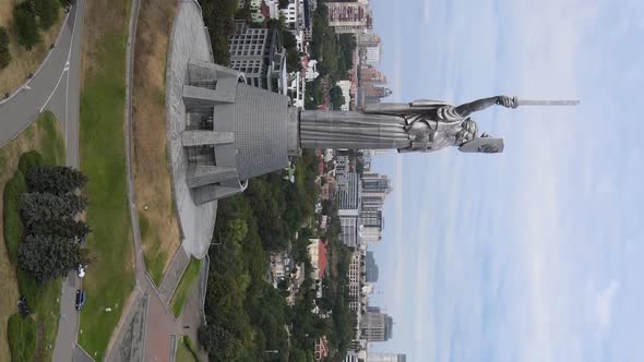 Vertical Video  Motherland Monument in Kyiv Ukraine