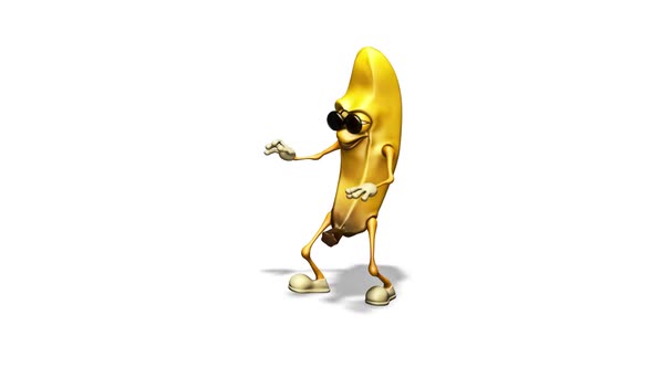 Fun Banan  Looped Dance on White Background