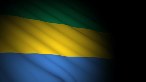 Gabon Flag Blowing in Wind