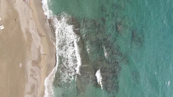 Sea Near the Coast  Closeup Aerial View of the Coastal Seascape