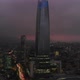 Costanera center Skyscraper Night Avenue Street Road Santiago Chile aerial view - VideoHive Item for Sale