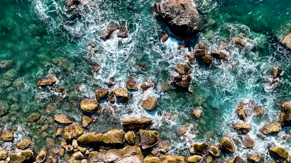 Wild beach on the Mediterranean Sea 4 K