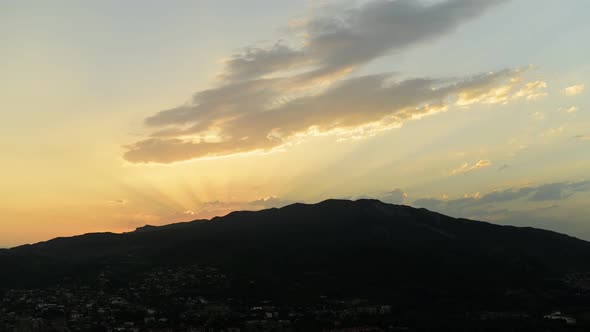 Timelapse is a Beautiful Sunset Over the Mountains
