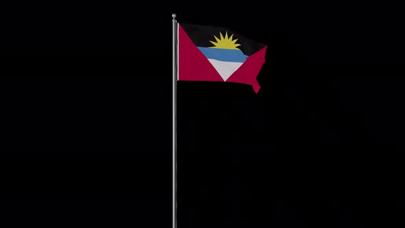 Antigua And Barbuda Flag Pole Loops With Alpha