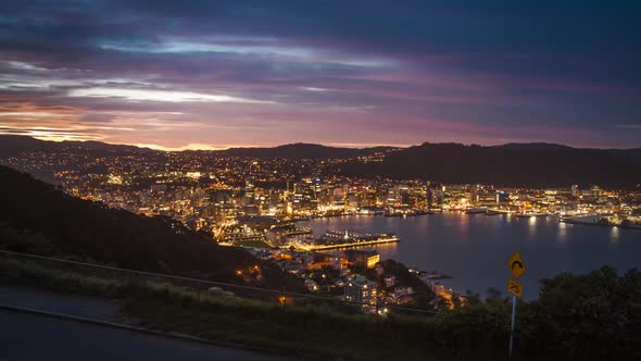 Wellington nightfall timelapse