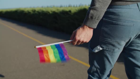 Close-up of Lgbt Pride Flag Fluttering in the Wind