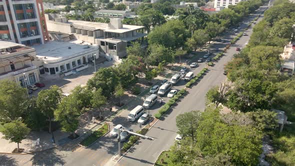 Rotational view of Main avenue in Merida Yucatan