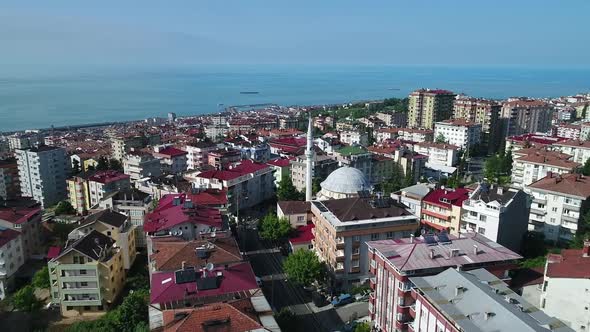 City And Sea Aerial View