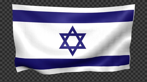 Israel Flag Waving Looped